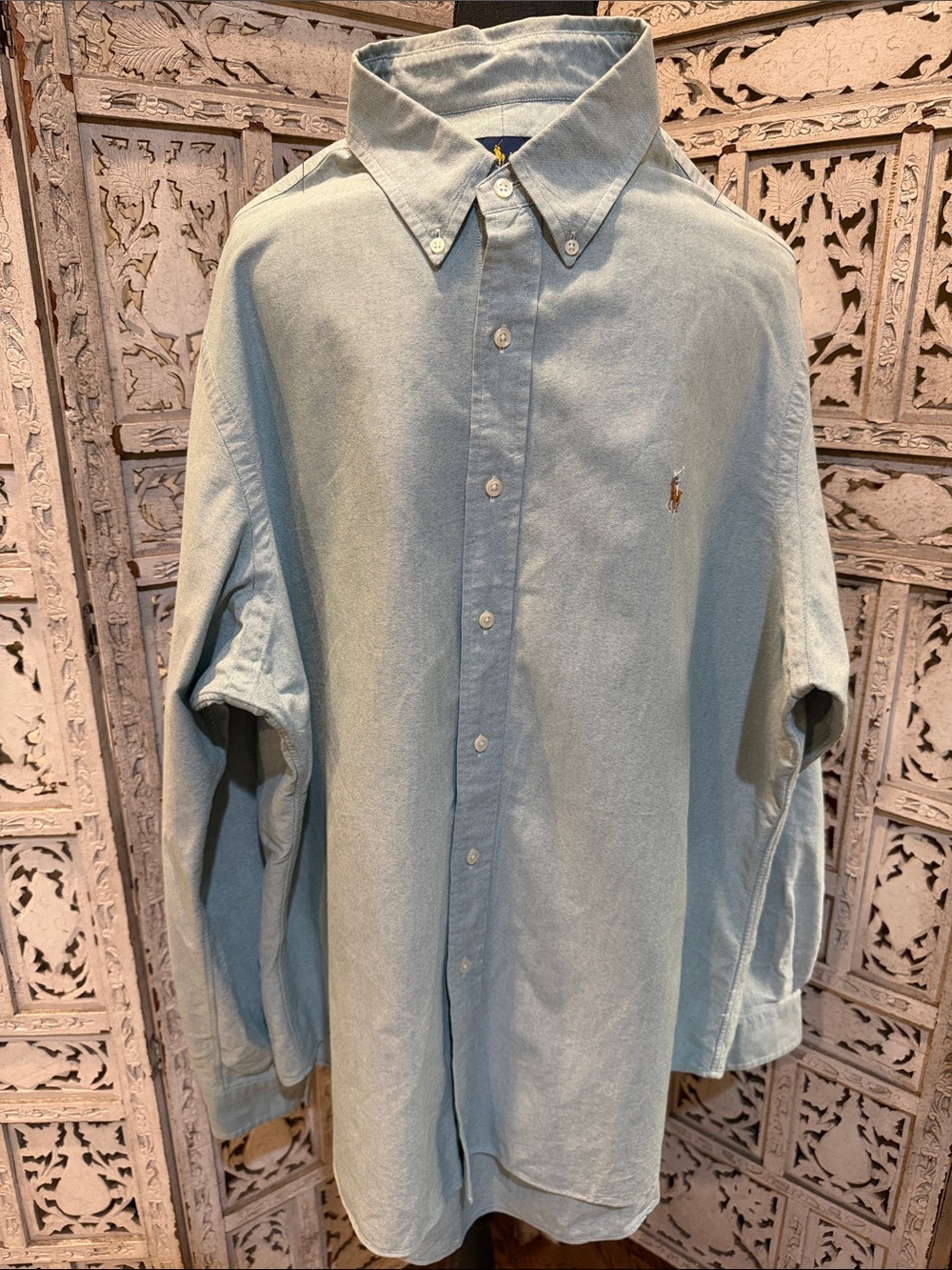 Ralph Lauren Light Green Button-Down Oxford Shirt - Men